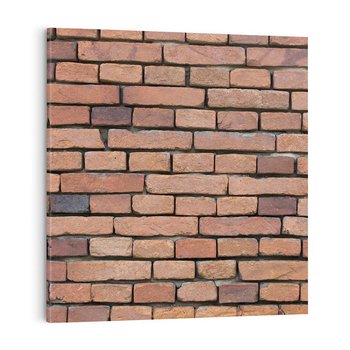 Obraz na płótnie 40x40 - Mur cegieł: industrialny urok - cegły, mur