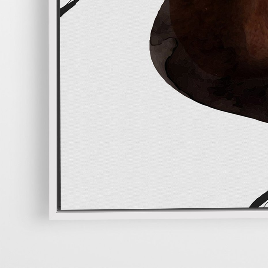 Obraz w ramie 70x100 - Kolorowe Wizje - abstrakcyjne plamy akwarelowe, czarny szkic - rama biała