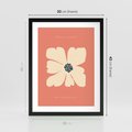 Plakat w ramie 30x40 - Malowane Kolorowe Echa - minimalistyczna grafika, biały kwiat na różowym tle - rama czarna