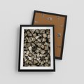 Plakat w ramie 30x40 - Piękno Drewna - belki drewna, drewno - rama czarna