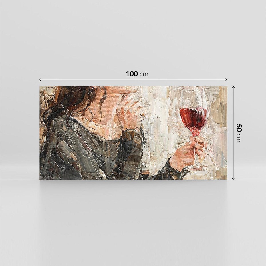 Obraz na płótnie 100x50 - Esencja - kobieta wino obraz impresonizm olej na płótnie