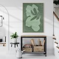 Obraz w ramie 80x120 - Kształty Zieleni - abstrakcyjny kształt, zielony plakat - rama drewno