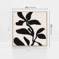Obraz w ramie 50x50 - Wibracje Akwarelowych Ścieżek - abstrakcyjny minimalistyczna kwiat, czarno biały plakat - rama drewno