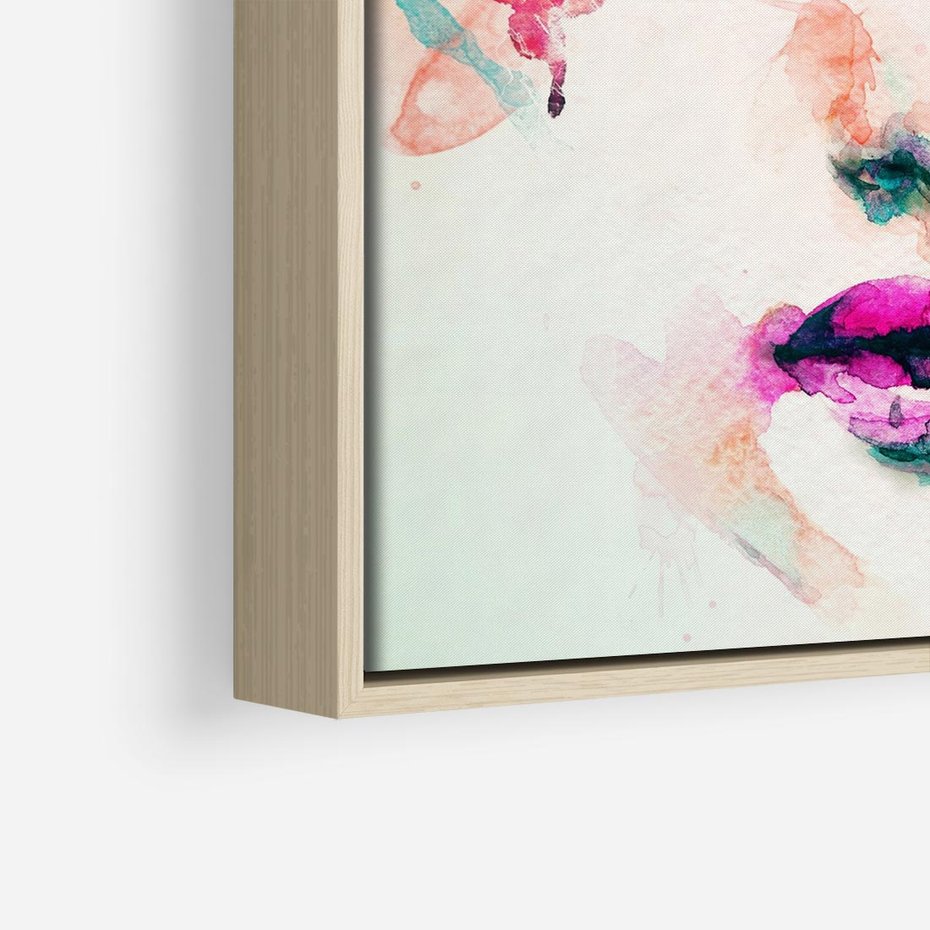 Obraz w ramie 50x50 - Kobieta Abstrakcja Twarz - kobieta, abstrakcja - rama drewno