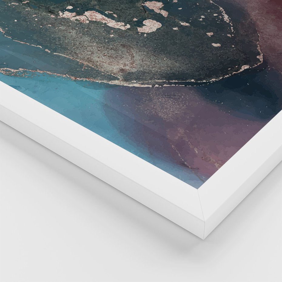 Zestaw obrazy w ramie 40x50 galeria - Marmurowe, złoto, abstrakcja - rama biała