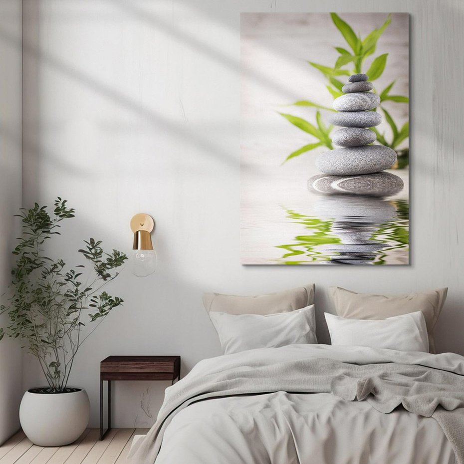 Obraz na płótnie 80x120 - Spa kamienie: naturalne piękno - spa, kamienie