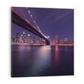 Obraz na płótnie 70x70 - Most w Nowym Jorku nocą - most, Nowy Jork