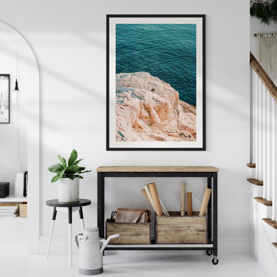 Plakat bez ramy 40x50 - Klifowy Horyzont: Brzeg Morza - brzeg morza, klify