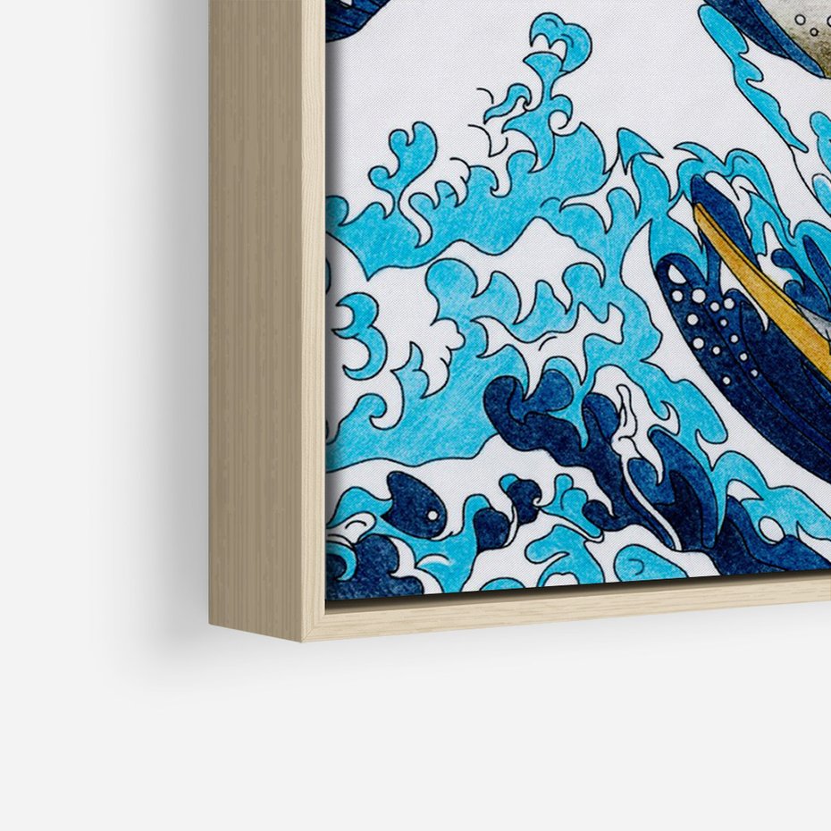Obraz w ramie 50x70 - Wzburzone Morze - wielka fala w kaganawie, Hokusai - rama drewno