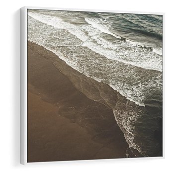 Obraz w ramie 50x50 - Spokój nad plażą - plaża, morze - rama biała