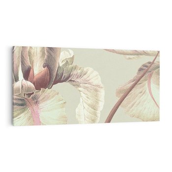 Obraz na płótnie 100x50 - Przenikanie światów barw - kwiaty vintage, tropikalne rośliny