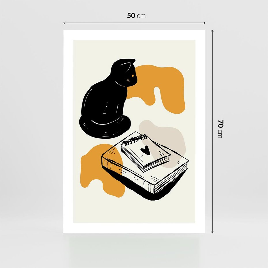 Plakat bez ramy 50x70 - Nowoczesny Kot - grafika, kot