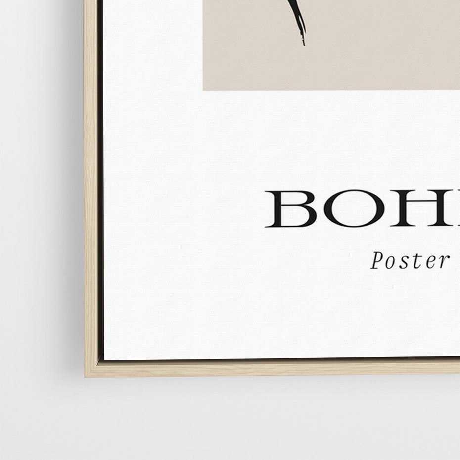 Obraz w ramie 70x100 - Echa Nieznanych Konturów - boho plakat, typografia - rama drewno