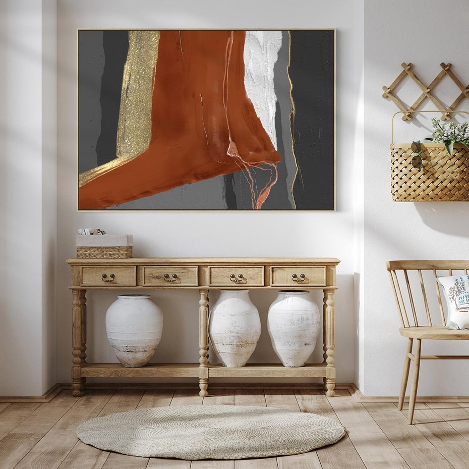 Obraz w ramie 70x50 - Abstrakcyjna impresja - abstrakcja, nowoczesny - rama drewno