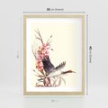 Plakat w ramie 30x40 - Szept Japonii - japońska sztuka, ptak - rama drewno