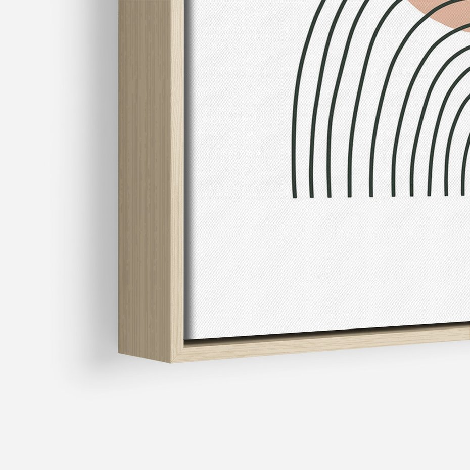 Obraz w ramie 80x120 - Przenikające Widzenia - półkola, koło - rama drewno