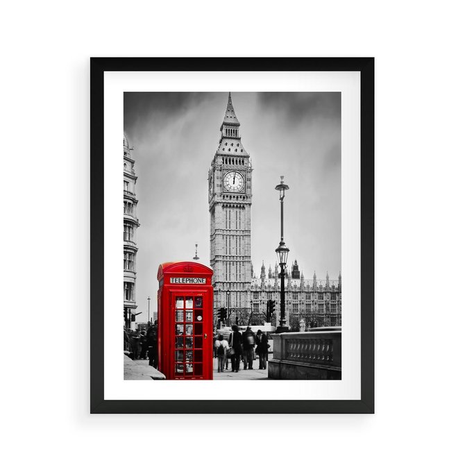 Plakat w ramie 40x50 - Ikoniczny Big Ben w Londynie - Big Ben, Londyn - rama czarna