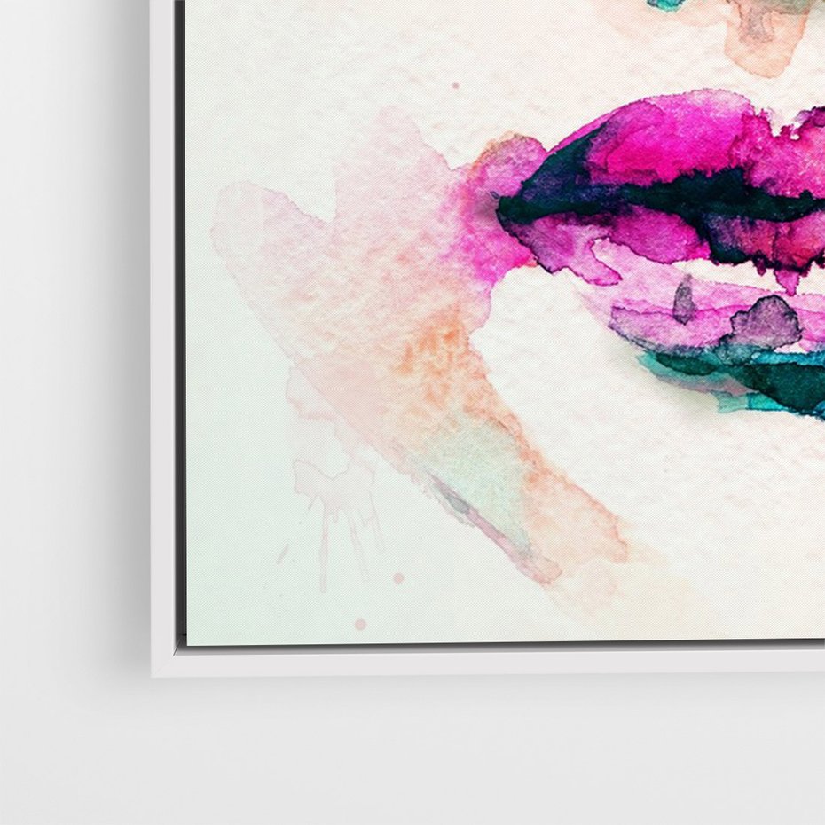 Obraz w ramie 80x120 - Eteryczna Głębia Dusz - portret twarz kobiety, wyraziste oczy - rama biała