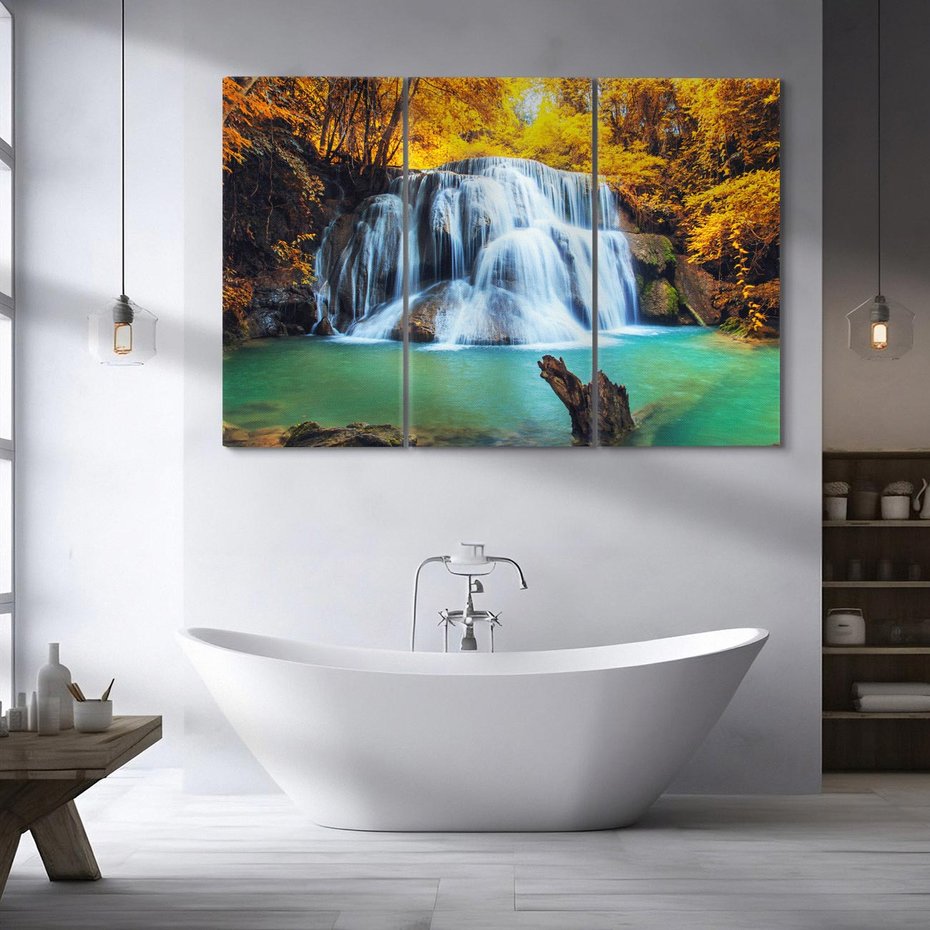 Obraz na płótnie 120x80 - Magia kolorów - jesień, las