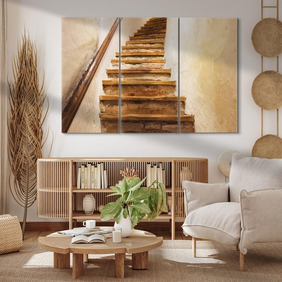 Obraz na płótnie 120x80 - Schody Wymiarów - schody, tunel
