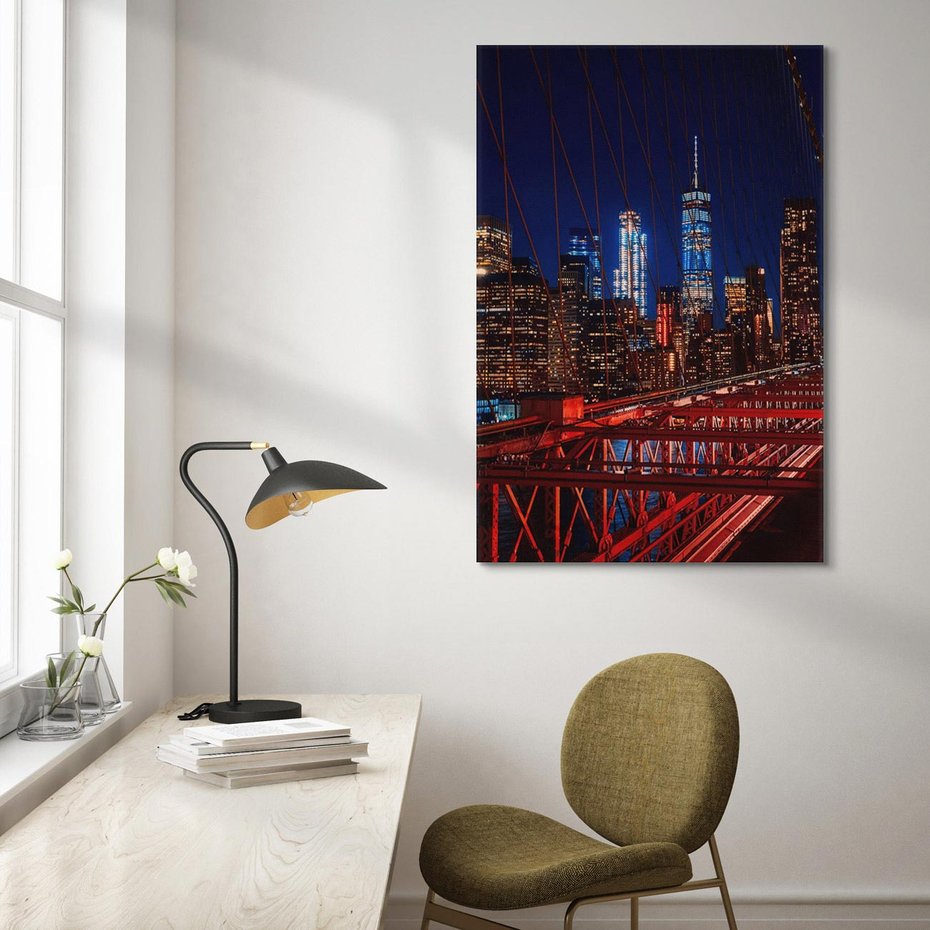 Obraz na płótnie 80x120 - Most w Nowym Jorku - Manhattan - most, Nowy Jork