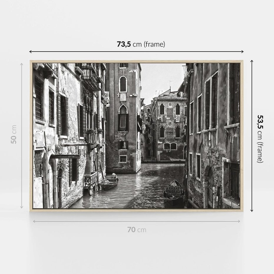 Obraz w ramie 70x50 - Zabłądzić w Wenecji - wenecja, kanały - rama drewno