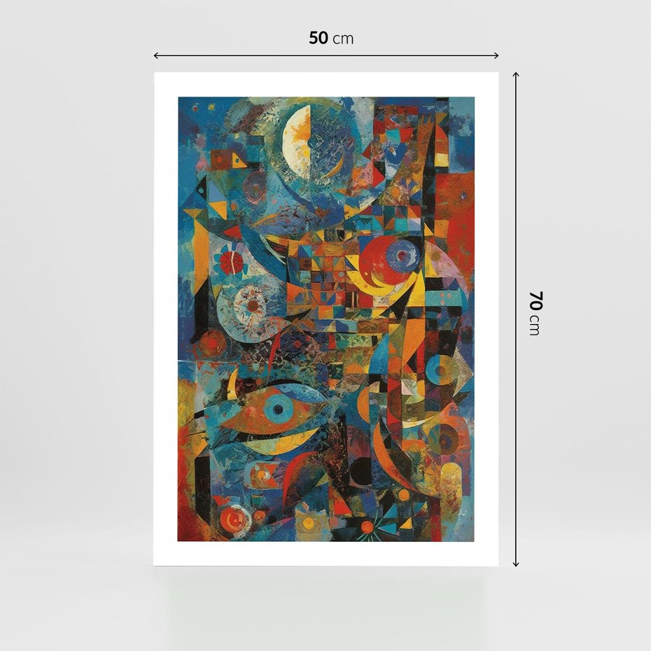 Plakat bez ramy 50x70 - Migotliwe Przesunięcia Konturów - abstrakcyjny obraz, sztuka abstrakcji