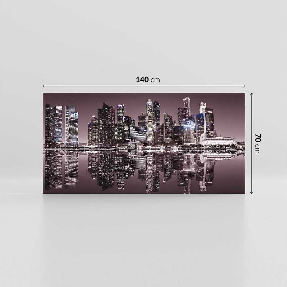 Obraz na płótnie 140x70 - Miejskie światła ożywiające nocne niebos - Singapur, miasto