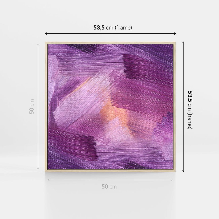 Obraz w ramie 50x50 - Abstrakcyjna gra kolorów - abstrakcja, akwarela - rama drewno