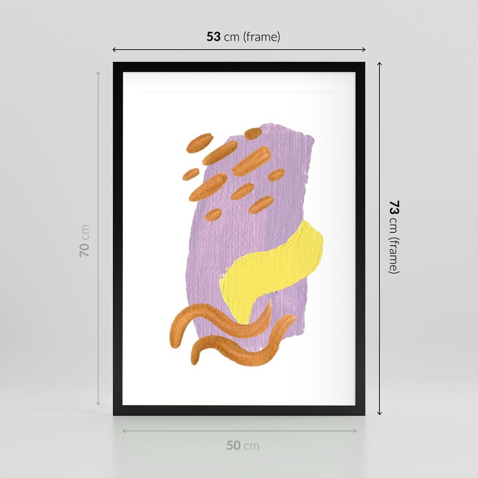 Plakat w ramie 50x70 - Kolorowe Pastelowe Spektrum - akwarela, minimalizm - rama czarna