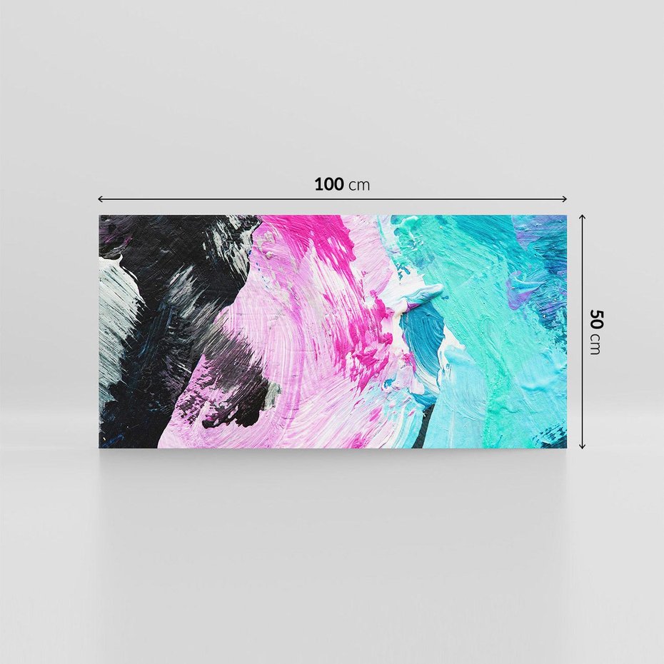 Obraz na płótnie 100x50 - Kolorowy rój wyobraźni - rozlane kolorowe farby olejne, abstrakcja