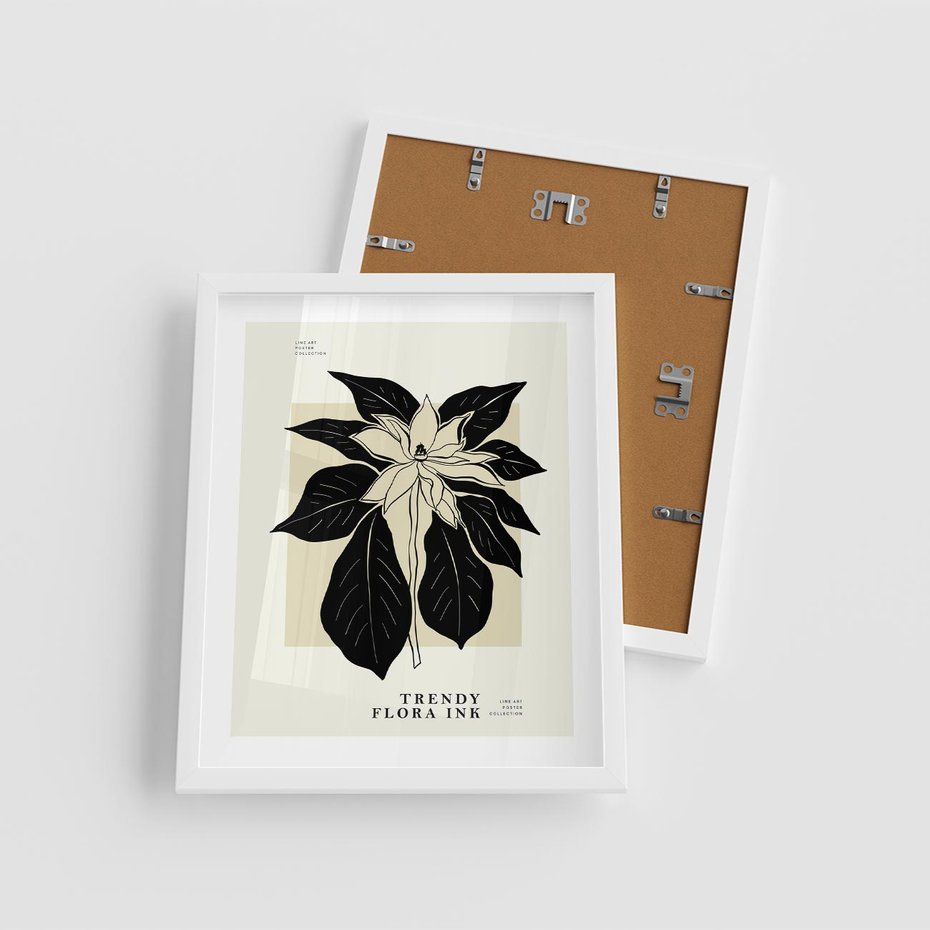 Plakat w ramie 40x50 - Melancholia przerywanych linii - wiaty, typografia - rama biała