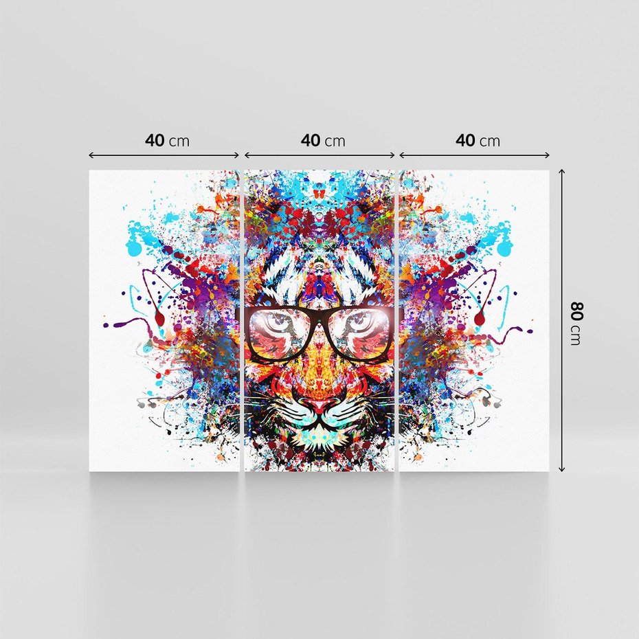 Obraz na płótnie 120x80 - Tygrys w graficznej oprawie - tygrys, grafika