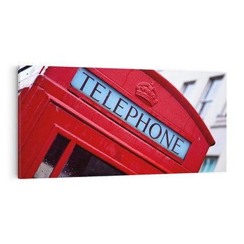 Obraz na płótnie 120x60 - Budka Telefoniczna Londyn - Ikona Brytyjskiego Stylu - budka, telefoniczna