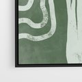 Obraz w ramie 50x50 - Inspirujące Zawiłości Zieleni - abstrakcyjny kształt, zielony plakat - rama czarna