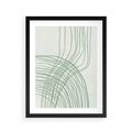 Plakat w ramie 40x50 - Migotliwa Spokojna Zieleń - zielony plakat, abstrakcyjne splątane linie - rama czarna