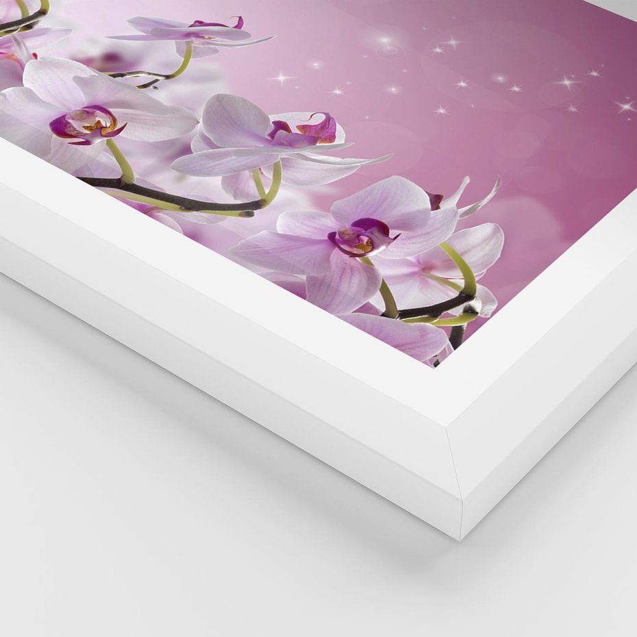 Plakat w ramie 40x50 - Relaksujące Piękno - kwiaty, orchidea - rama biała