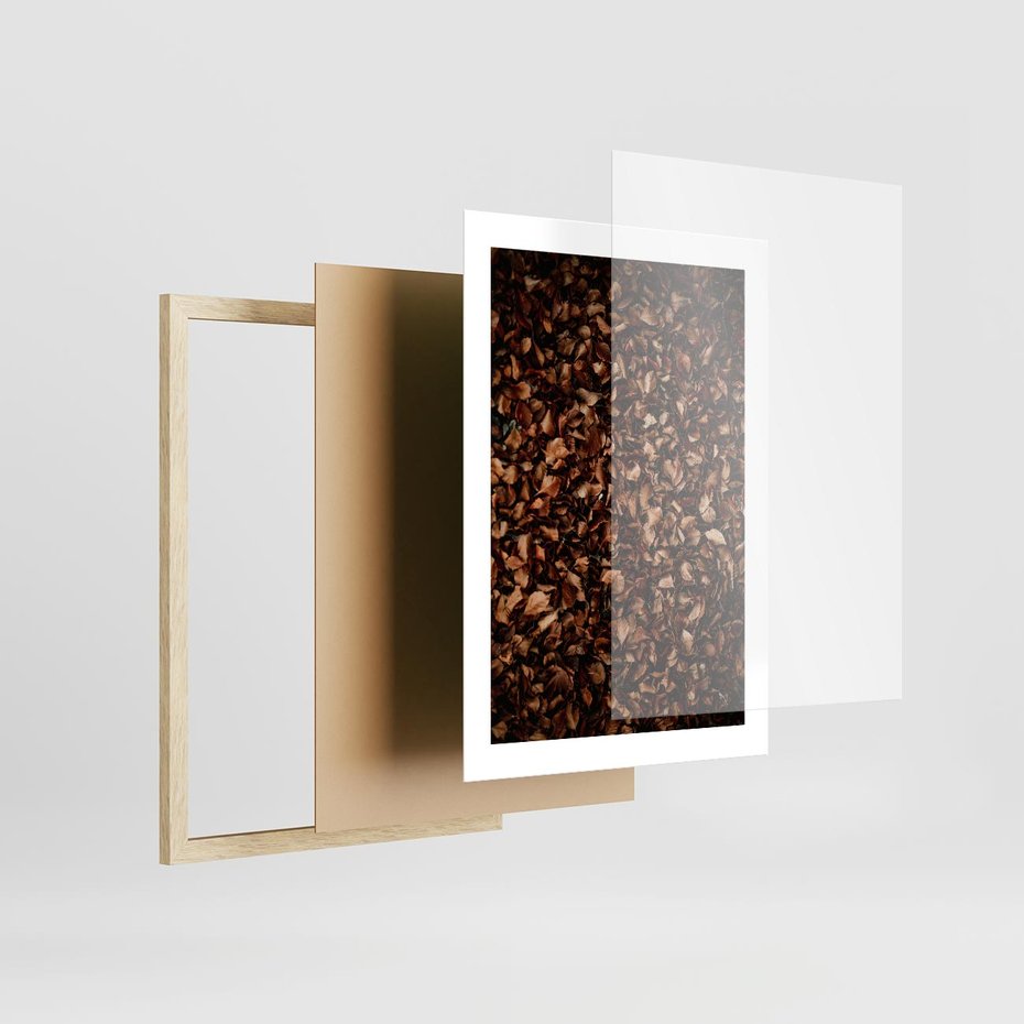 Plakat w ramie 30x40 - Jesienny Dywan - dywan z suchych liści, jesień - rama drewno