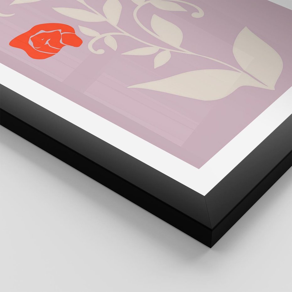 Plakat w ramie 50x70 - Migotliwe Widzenie Kwiatów - nowoczesny plakat, roślinne motywy - rama czarna