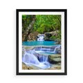 Plakat w ramie 50x70 - Siła Rzeki i Urok Wodospadu - rzeka, wodospad - rama czarna