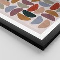 Plakat w ramie 50x70 - Kolorowe Echo Boho - abstrakcyjny obraz, geometryczna kompozycja - rama czarna