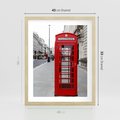 Plakat w ramie 40x50 - Londyńska budka w perspektywie - budka, Londyn - rama drewno