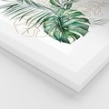 Plakat w ramie 30x40 - Luksus w Detalu - złote, liście - rama biała