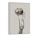 Obraz w ramie 70x100 - Kwiatowa Symfonia w Szarościach - czarno biała odbitka, jak fotografia - rama biała
