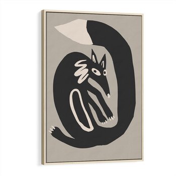 Obraz w ramie 80x120 - Migotliwe Echa Skandynawii - skandynawska sztuka, lis - rama drewno