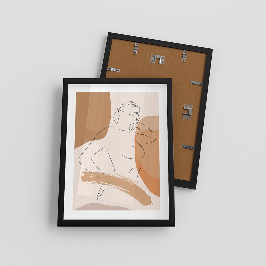 Plakat w ramie 30x40 - Sztuka Prostoty - kobieta, szkic - rama czarna