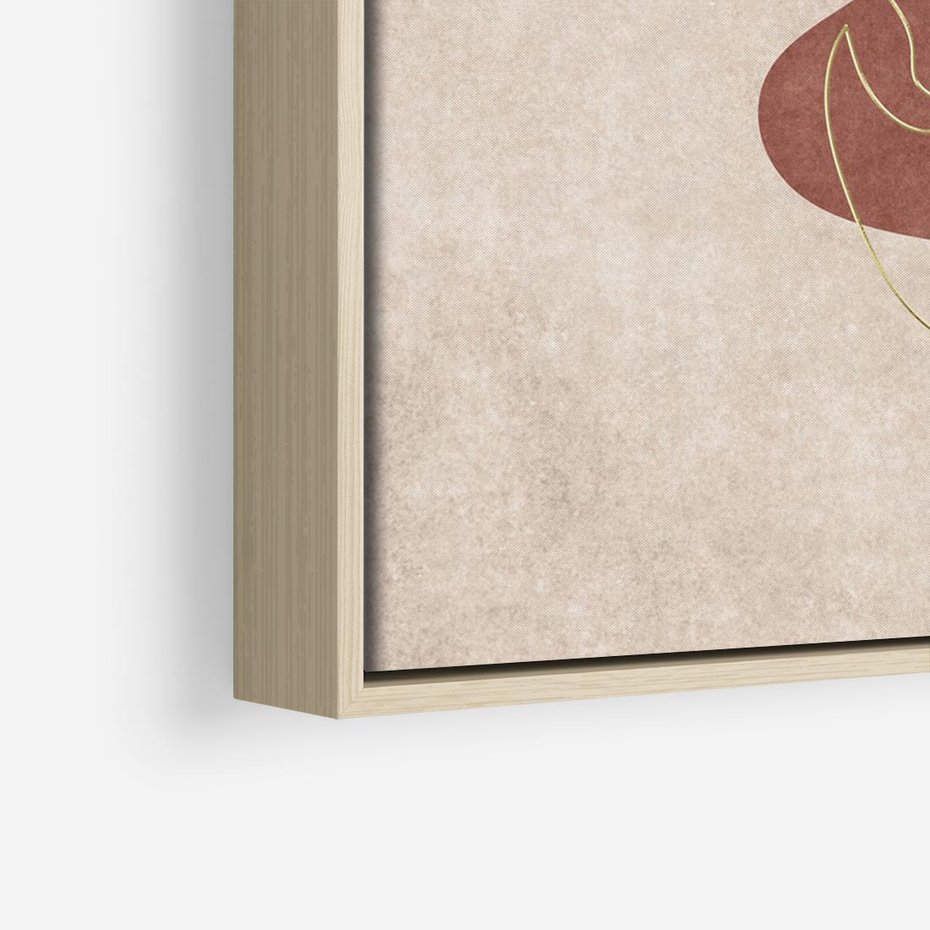 Obraz w ramie 70x50 - Akwarelowa Magia Liści - grafika, styl mid century - rama drewno