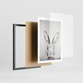 Plakat w ramie 50x70 - Szkicowany królik w grafice - szkic, królik - rama czarna