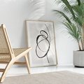 Plakat w ramie 50x70 - Modernistyczne Refleksje - abstrakcyjne szkicowane linie, minimalizm - rama drewno