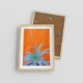Plakat w ramie 30x40 - Naturalna Harmonia - kaktusy, liście - rama drewno